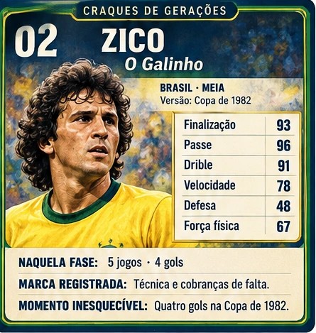 Amostra da carta de Zico